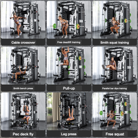 Equipo de fitness con estructura de pórtico, máquina Smith multifuncional, equipo para sentadillas, estructura de empuje horizontal, dispositivo de entrenamiento integral