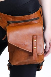 Último diseño 2025 bolso de pierna de cuero genuino cremallera de moda portátil impermeable personalizable Mini bolso de cintura para Unisex 2017 - Product Image 5