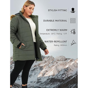 Veste matelassée d'hiver pour femmes, moderne et tendance, unie, avec tissu respirant, coupe-vent, construction isolée - Product Image 3