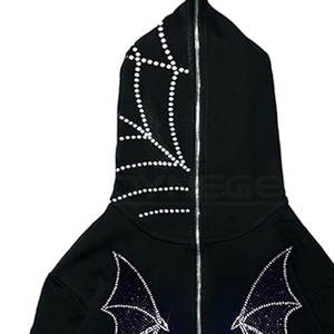 2025 sudaderas con capucha de algodón 100% con estilo para hombres con diamantes de imitación Casual moda de invierno venta en línea - Product Image 5