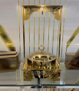 Plats de chauffe-plats de luxe en or de haute qualité pour la restauration personnalisés en gros en acier inoxydable plats de chauffe-plats usagés pour hôtel - Product Image 5