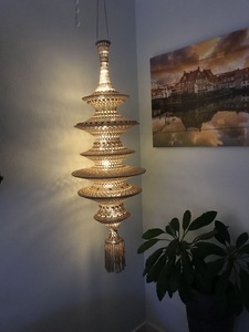 Pantalla de Lámpara Colgante Grande Personalizable de Algodón Bohemio Ecológico de Alta Calidad con Diseño de Macramé para Decoración del Hogar - Product Image 1