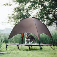 Lit pour chien extérieur portable de style tente durable 1680D lit pour animaux de compagnie en tissu Oxford avec auvent pour le camping ou la plage