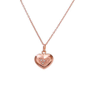 Collar con Colgante de Corazón Chapado en Oro Rosa para Mujer, Joyería de Moda, Regalo, Colgantes y Dijes - Product Image 1