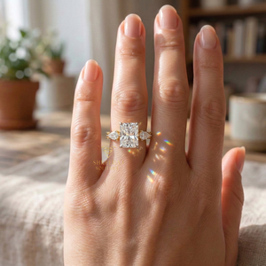 Anillos de Diamantes Cultivados en Laboratorio con Corte Radiante, Certificados por IGI, CVD HPHT, Oro Sólido de 10k y 14k para Compromiso y Boda, para Mujeres y Hombres - Product Image 2