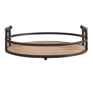 Bandejas de Madera para Servir Alimentos con Asas de Metal para Hoteles, Restaurantes y Cocina Casera, Bandeja para Servir Frutas y Café - Product Image 3