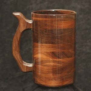 100% tasse en bois naturel pour bière et barware et dessus de table avec poignée tasse à bière tasse à café à boire à la main - Product Image 2