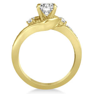 14K Yellow <b>Gold</b> 0.58ct Diamond Swirl Bridal <b>Set</b> Engagement <b>Ring</b> & Band 14k Yellow <b>Gold</b> 0.58ct - Product Image 3