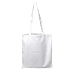Durable Cotton Tote <b>Bag</b> with <b>Long</b> Handle 14\" X 16\" Medium Size Heat Transfer Printing Letter Pattern for Advertising-5 Count - Product Image 1