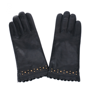 Gants d'hiver en cuir de mouton pour femmes Pakistan Gants de conduite en plein air chauds Strass Style Poignet Longueur Gants d'hiver unis - Product Image 4