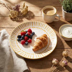 Amoret Minimalist Porcelain Quarter Plates <b>Set</b> of <b>6</b> 7.8 Inches Wedding Tableware <b>Dinnerware</b> <b>for</b> Parties Model New - Product Image 2