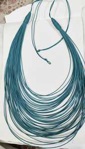 Collier en fil de coton vert épais, collier en cordon ciré, meilleur cadeau pour les fêtes, collier de créateur, broderie, bijoux de fête pour femmes - Product Image 6