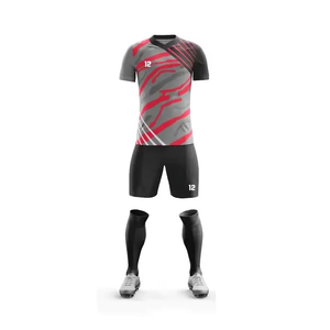 Ensemble d'uniformes de football professionnels pour hommes, manches courtes, respirant, séchage rapide, kit de football personnalisé avec dégradé de couleurs - Product Image 3