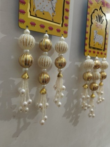 Hecho a mano Shubh Labh vaca pared colgante Festival indio decoración puerta de entrada Toran Diwali Puja decoración Laxmi Ganesh bendición - Product Image 6