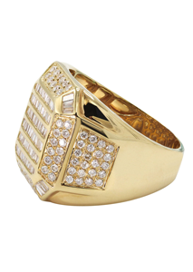 Bagues unisexes en argent sterling fin Meilleurs prix sur entièrement glacé VVS Moissanite Baguette diamant plaqué or mariages de style hip-hop - Product Image 2