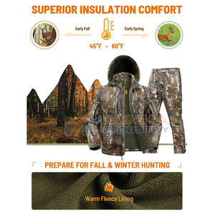Uniforme de chasse léger et imperméable pour hommes, idéal pour toutes les saisons en plein air, tenue de chasse respirante et camouflage - Product Image 2