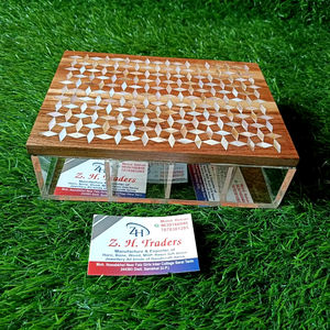 Caja Decorativa Acrílica de Diseño Nuevo Royal Artisan Pearl Elegance con Tapa de Madera con Incrustaciones de Nácar Hechas a Mano, Exhibición de Lujo para el Hogar - Product Image 1