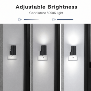 Indoor Modern <b>Plug</b> <b>In</b> Dimmable <b>LED</b> Wall <b>Light</b> With Acrylic Shade Adjustable Brightness 5000K Daylight Pack Of Two - Product Image 4