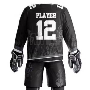 Uniforme de hockey sur glace respirant nouveau design la plus vendue uniforme de hockey sur glace de couleur unie au prix de gros - Product Image 5