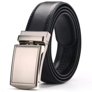 Cinturón de trinquete con hebilla de bloqueo automático de aleación informal para hombre de talla grande de 125cm para pantalones vaqueros - Product Image 2