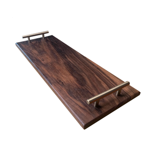 Bandeja de servicio de madera sólida con asas, vajilla sencilla y elegante, hecha a mano, hecha en Vietnam, venta al por mayor - Product Image 1