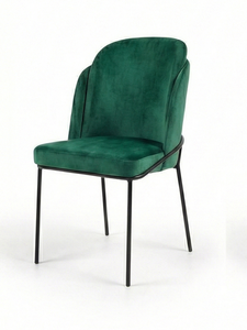 Silla de Comedor Moderna Tapizada Vizyon de Nueva Tendencia, Respaldo de Ala, Patas de Metal, Diseño Minimalista, No Plegable, para Hogar, Oficina, Escuela - Product Image 2