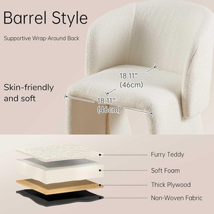 Fauteuils d'appoint rembourrés en fausse <span class=keywords><strong>fourrure</strong></span> White Barrel pour salon de cuisine - Product Image 3