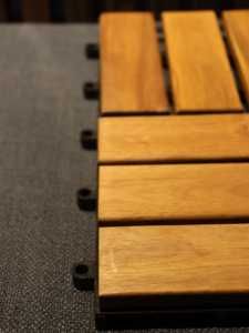 High Quality Natural Acacia Wood <b>Interlocking</b> <b>Tiles</b> Outdoor Patio Decking <b>Tiles</b> 30x30cm Easy Click System Garden Flooring - Product Image 2