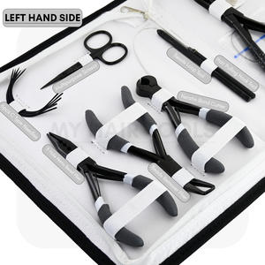 Haarverlängerungswerkzeug-Kits Haarverlängerungszangen-Sets Kit Edelstahls ch laufen einfädler Bond Cutter Styling-Clips ziehen Haken - Product Image 3