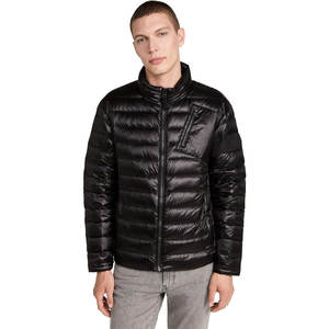Chaqueta de plumón para hombre con cierre de cremallera, chaqueta acolchada cálida e impermeable para invierno con mezcla de comodidad y estilo - Product Image 1