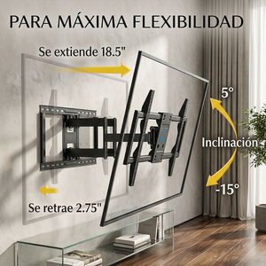 Supporto TV in Acciaio Rinforzato per TV da 23 a 65 Pollici, Braccio Doppio Inclinabile e Girevole, Distanza da 120 cm al Muro, Staffa LCD con Carrello - Product Image 6