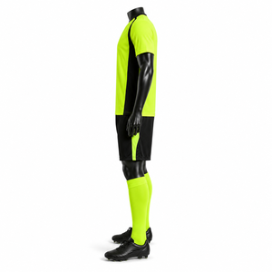 Conjunto de Camiseta de Fútbol Amarillo Neón Personalizada para Hombre, Manga Corta, Cuello Redondo, Poliéster que Absorbe la Humedad, Kit de Entrenamiento para Todas las Temporadas - Product Image 4