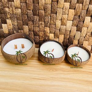 2024 AL POR MAYOR VELA DE COCO ECO FRIENDLY COCONUT SHELL BOWL HECHO A MANO VELA DE COCO PERFUMADA PARA NAVIDAD - Product Image 3