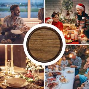 Juego de posavasos de madera de acacia moderno ecológico de alta calidad para decoración de pasteles accesorios de cocina de 4 piezas - Product Image 3