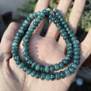 Collar Clásico de Plata con Cuentas de Granidierita de 8mm, Piedras Preciosas Raras de Color Verde Azulado, Joyería para Regalo de Boda - Product Image 2