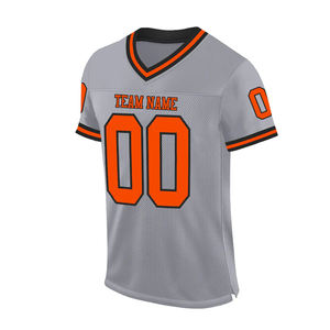 เสื้อฟุตบอลระบายอากาศได้ดีพร้อมแผงตาข่ายกางเกงขาสั้นสีเทามีแขนเสื้อสำหรับทุกเพศเสื้ออเมริกันฟุตบอลสำหรับเยาวชนและผู้ใหญ่ - Product Image 2