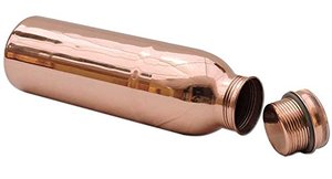 Botella de Cobre 100% Puro de Primera Calidad, 32oz/950ml, Aislamiento Térmico, Diseño Ecológico y de Lujo, Apta para Mujeres, con Correa de Lona - Product Image 3