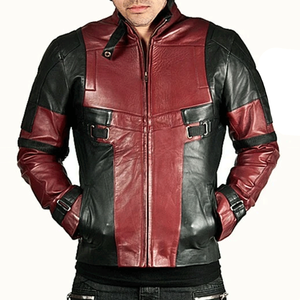 Men's Custom Red Black Genuine Leather Windproof High Performance Track Protected Motorbike Jacket - Product Image 1