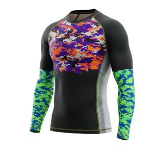 เสื้อกีฬาแขนยาวรัดรูปสำหรับผู้ชาย |   ชุดออกกำลังกายและฝึกซ้อมลายพรางดิจิทัล - Product Image 2