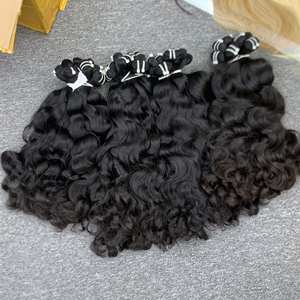 Cheveux humains vierges naturels trame brésilienne noir dentelle frontale transparente Machine Double trame lâche style vague profonde pour les femmes - Product Image 2