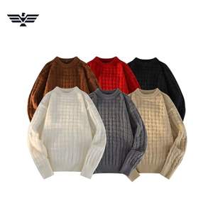 Pull à col ras du cou pour hommes, 100% coton, anti-rides, anti-rétrécissement, pull d'hiver, motif à l'avant ODM OEM, bienvenue - Product Image 1
