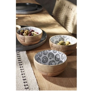 Factory Price Creative Kitchen Tableware <b>Set</b> Large Acacia Mango Wood Solid Salad Soup Bowls Natural Wooden Rice Bowls <b>PC</b> - Product Image 4