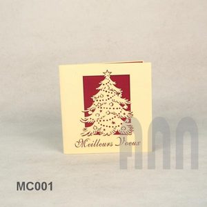 การ์ดอวยพรวันคริสต์มาสกระดาษ3D ด้วยเลเซอร์ตัดด้วยเลเซอร์การ์ดขอบคุณวันคริสต์มาสของที่ระลึกในราคาที่ดีสำหรับงานแต่งงาน - Product Image 2