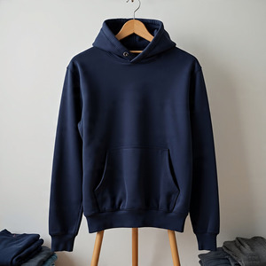 Sudadera con capucha Unisex 2025 de algodón de alta calidad, mezcla básica de tallas grandes, forro polar sólido de invierno con logotipo personalizado para hombres - Product Image 4