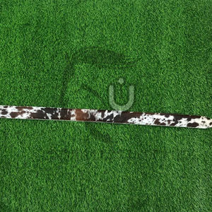 Ceinture pour homme en cuir de vache véritable avec poils |   Boucle en alliage de style occidental faite à la main, robuste, écologique, imprimé animal, 3,5 cm - Product Image 2