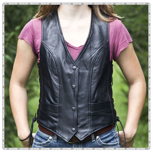 Chaleco de Cuero Vacuno de la Mejor Calidad para Mujer, Chaleco de Motociclista de Cuero Vacuno de Alta Moda, Chaleco de Cuero Vacuno Resistente para Motociclistas - Product Image 4