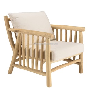 Juego de sofá moderno de madera maciza de teca para exteriores hecho a mano diseño de rama natural de Indonesia para Resorts villas para espacio de vida al aire libre - Product Image 2