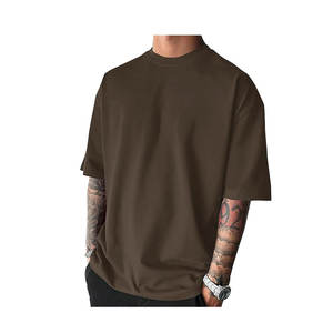 Camiseta Extra Grande para Hombre de 350g, Hombros Caídos, Cuello Redondo, Estilo Urbano Personalizado de Alta Calidad, Algodón Grueso, Estilo Casual - Product Image 5