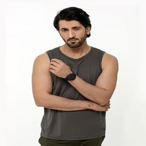 Camiseta sin mangas lisa en blanco de algodón de secado rápido para hombre, camiseta sin mangas de gimnasio de alta calidad con logotipo personalizado al por mayor - Product Image 4