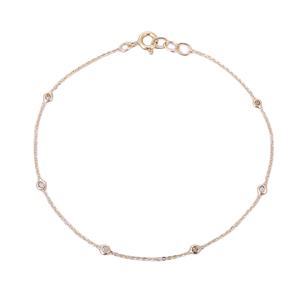 ทำด้วยมือสร้อยข้อมือเพชรสีทองล้วน18K ที่เรียบง่ายปรับได้เครื่องประดับเพชรธรรมชาติสำหรับเป็นของขวัญวันเกิด - Product Image 1